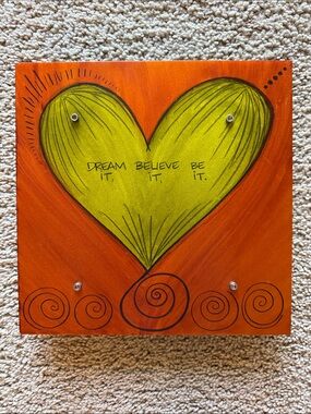 Golden Heart  Metal Wall Art Canvas - Dream it, Believe it, Be It